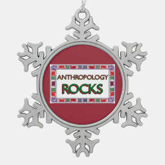 Anthropology Rocks Snowflake Pewter Christmas Ornament