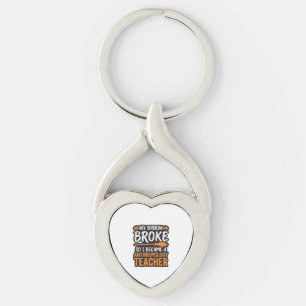 Anthropology Teacher Halloween Broom Broke Keychain