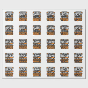 Anthropology Teacher Halloween Broom Broke Wrapping Paper