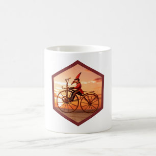 Anthropomorphic Anteater Riding an Antique Bicycle Coffee Mug