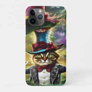 anthropomorphic Cat Mad Hatter Fantasy Fairytale iPhone 11 Pro Case
