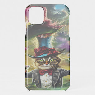 anthropomorphic Cat Mad Hatter Fantasy Fairytale iPhone 11 Case