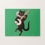 Anthropomorphic Cat Playing Banjo Jigsaw Puzzle<br><div class="desc">Have fun at home with your family and friends with this challenging activity. Featuring an anthropomorphic cat playing banjo in green background puzzle set. You will have to make the effort in in putting all the pieces together! Great puzzle game for all during Halloween or Christmas season.</div>