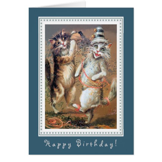 Anthropomorphic Cats Throwing Confetti Cards (Front)