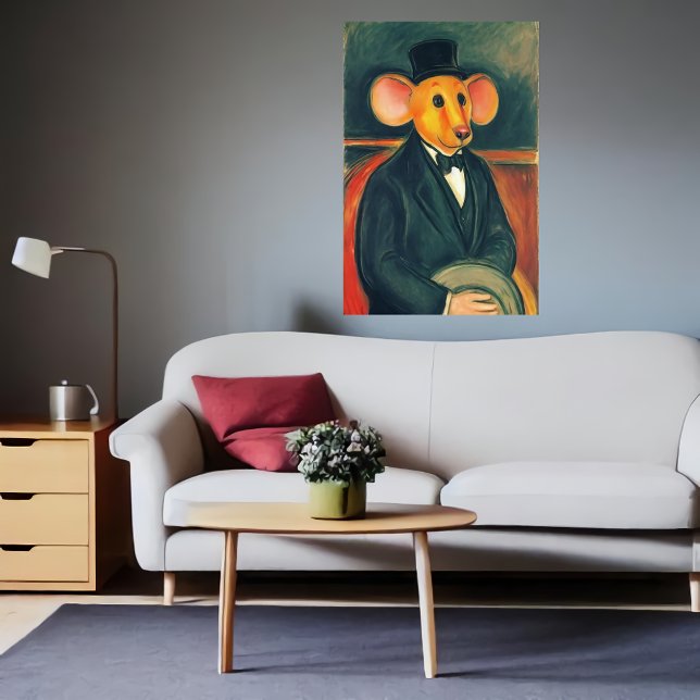 Anthropomorphic mouse in a black suit | AI Art  Poster (Creator Uploaded)