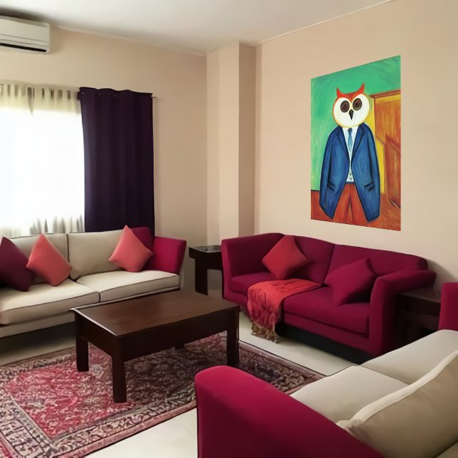 Anthropomorphic owl in clothes | AI Art Poster (Creator Uploaded)