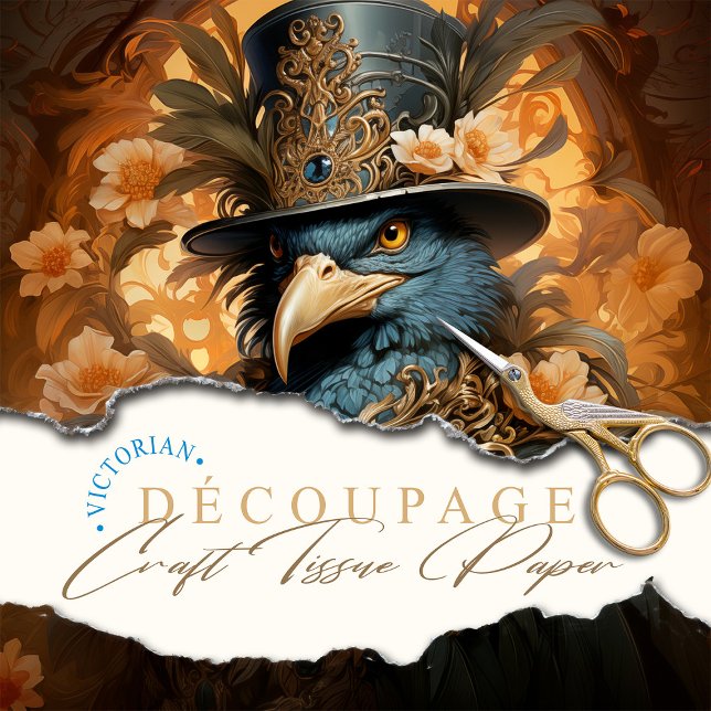 Anthropomorphic Steampunk Victorian Bird  Tissue Paper (Creator Uploaded)