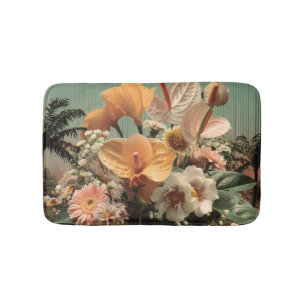 Anthurium and Tropical Floral Arrangement Bath Mat