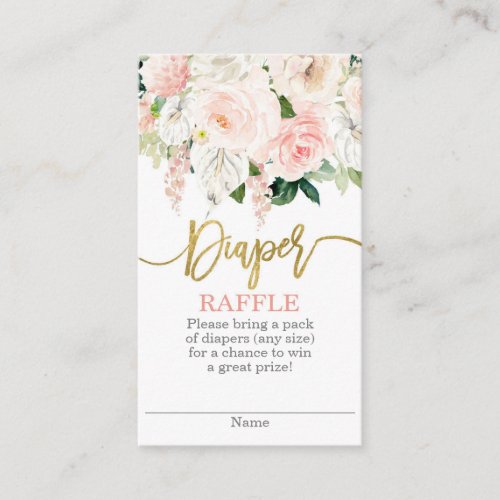 Anthurium floral Diaper Raffle Enclosure Card