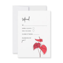 Anthurium • Floral Line Drawing • Modern RSVP Card