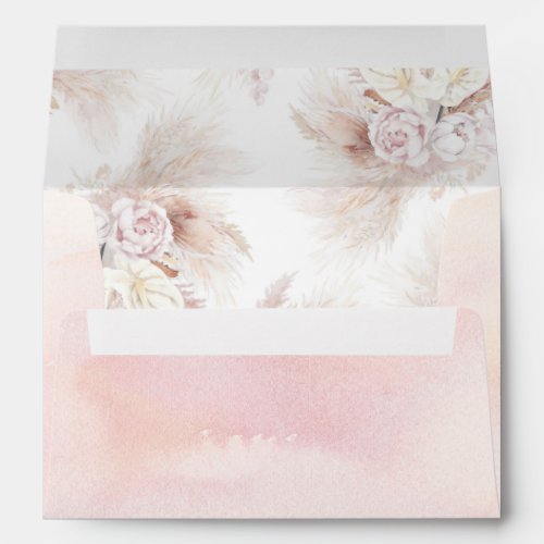 Anthurium Flowers and Pampas Grass Pattern Exotic Envelope