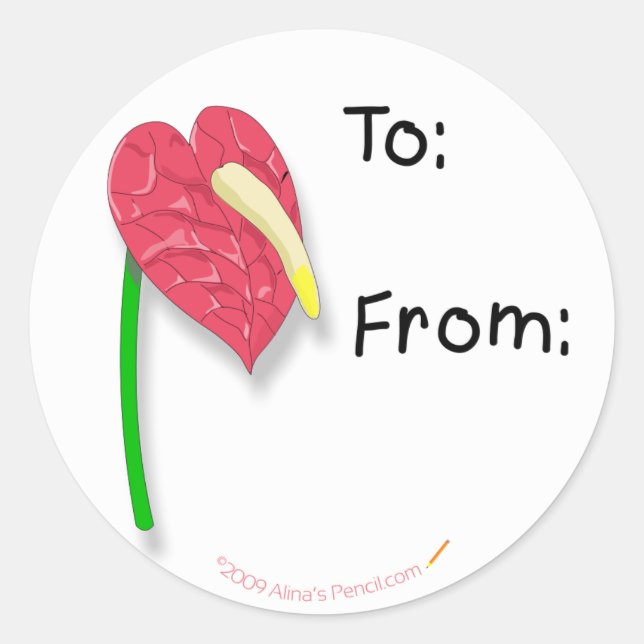 Anthurium Gift Tag Stickers (Front)