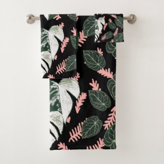 Anthurium Heart Leaves  Bathroom Towel Set