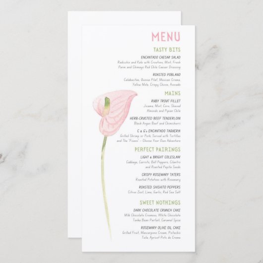Anthurium Wedding Menu (Front/Back)