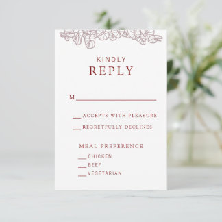 Anthurium Wedding RSVP Card