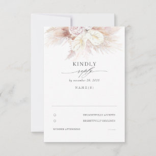 Anthuriums and Pampas Grass Wedding RSVP