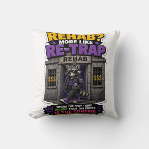 Anti AA Re-Trap Raccoon Throw Pillow