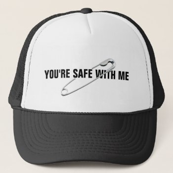 Anti-abuse Anti-bullying Safety Pin Trucker Hat by Angharad13 at Zazzle