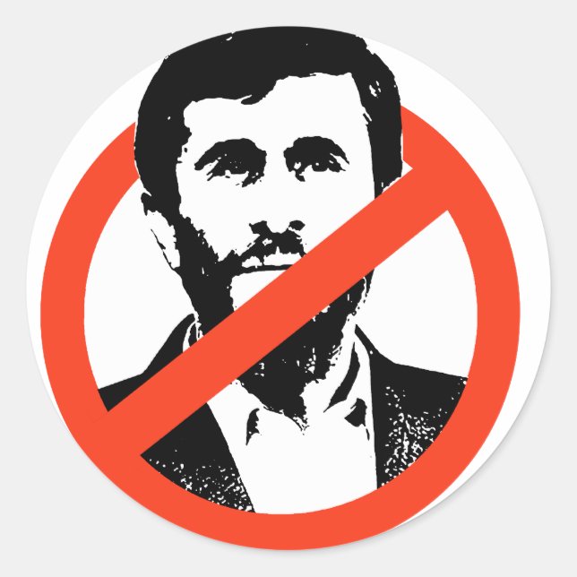 Anti-Ahmadinejad Classic Round Sticker (Front)