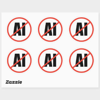 Anti-AI Classic Round Sticker