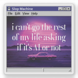 Anti AI Slop Machine Retro Window Sticker