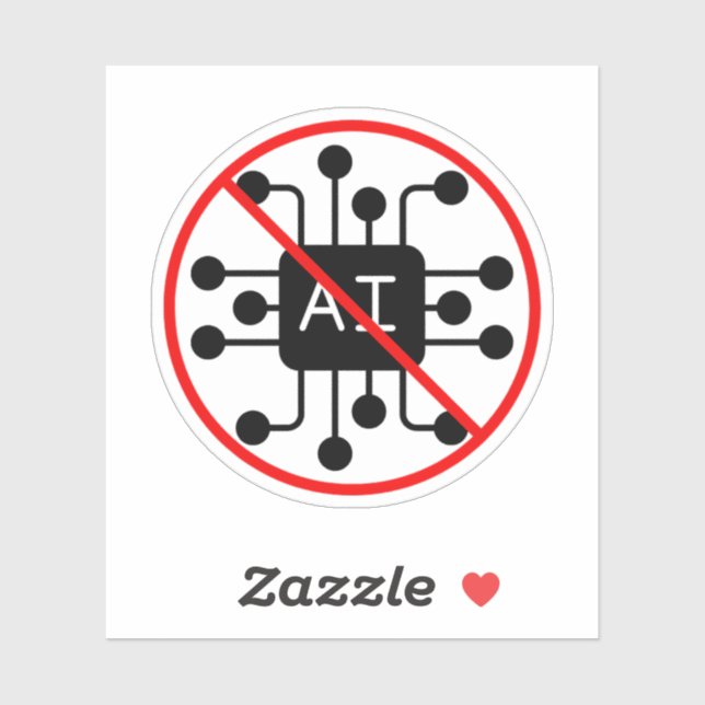 Anti AI Zero No Artificial Intelligence  Sticker (Sheet)