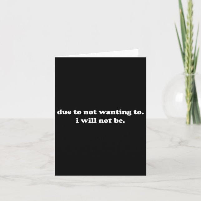 Anti Authority Resist Due To Not Wanting To I Will Card (Front)