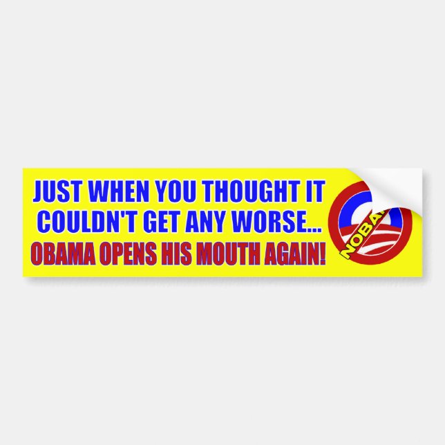 Anti Barack Obama Bumper Sticker (Front)