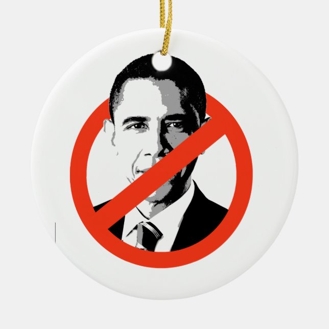 ANTI-BARACK OBAMA - CERAMIC ORNAMENT (Front)