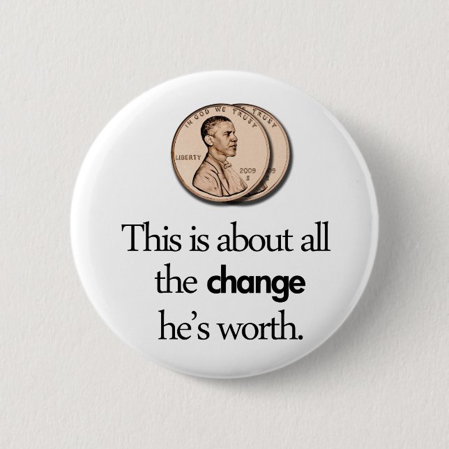ANTI BARACK OBAMA PINBACK BUTTON (Front)