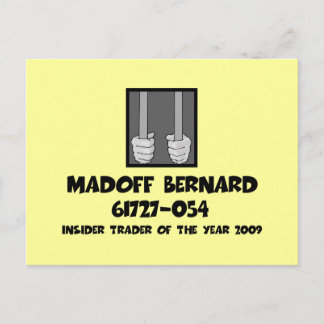 Anti Bernard Madoff jail Postcard