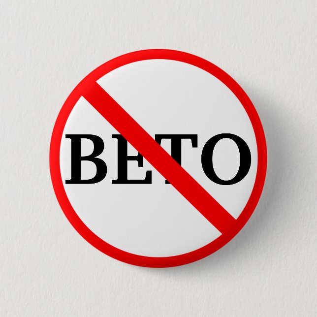 Anti Beto O'Rourke Button (Front)
