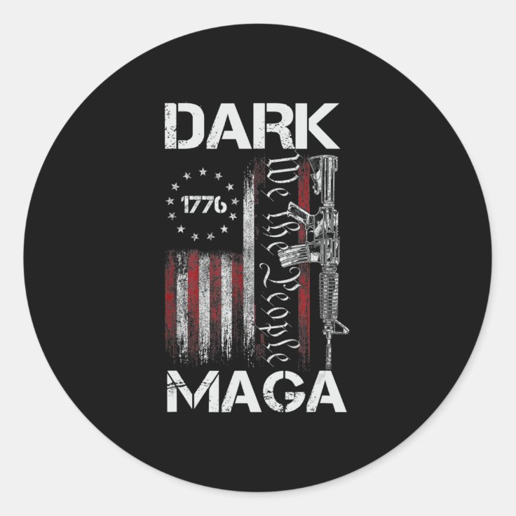 Anti Biden Dark Maga Support Trump Classic Round Sticker Zazzle