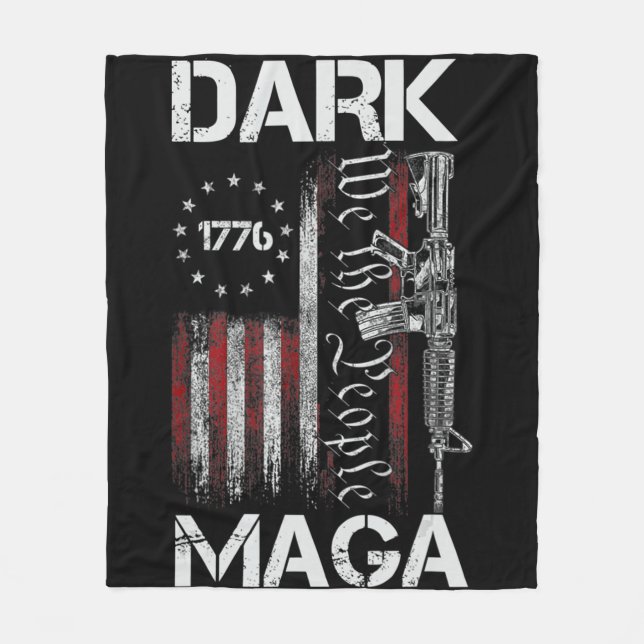ANTI-BIDEN DARK MAGA SUPPORT TRUMP  FLEECE BLANKET (Front)