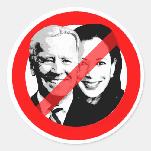 ANTI BIDEN HARRIS CLASSIC ROUND STICKER