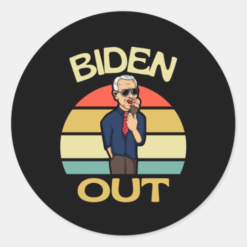 Anti Biden Joe Biden Out Classic Round Sticker