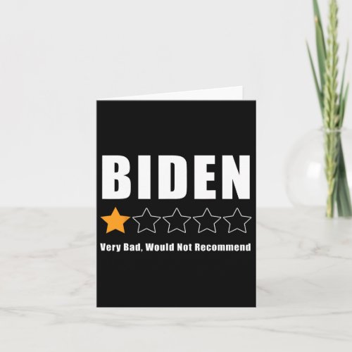 Anti Biden Pro Trump 1 Star Rating Election Vote 2 Card