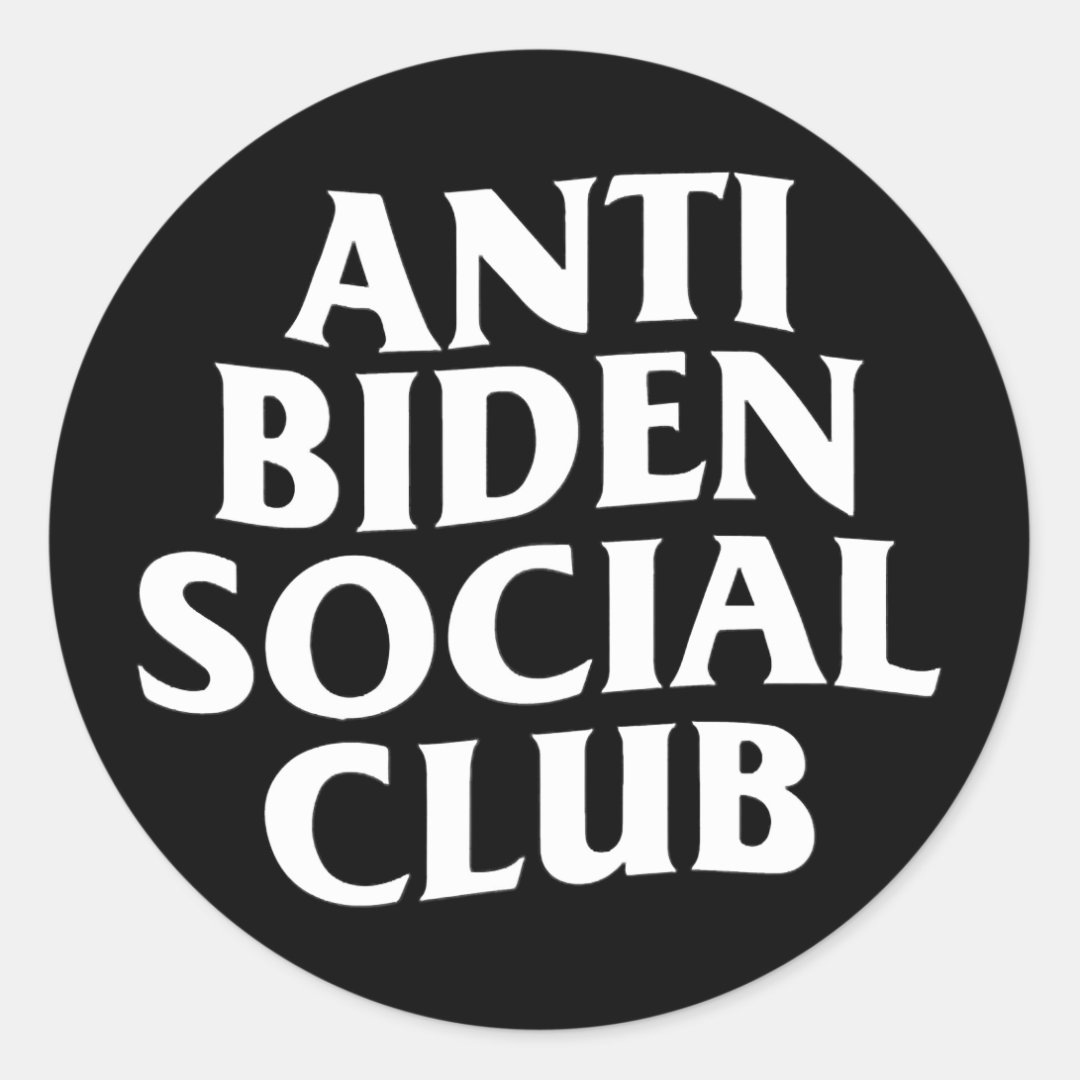 Anti Biden Social Club Classic Round Sticker Zazzle