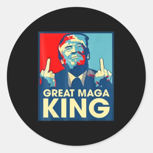 Anti Biden The Great Maga King Fun Trump Ultra Mag Classic Round Sticker