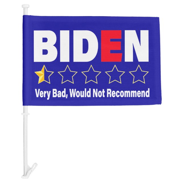Anti- Biden Very Bad Half Star Rating Republicans Car Flag (Front)