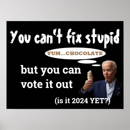 Anti Biden _ You Cant Fix Stupid Poster