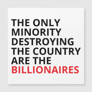 Anti Billionaires Car Magnet, Bold Political Stick