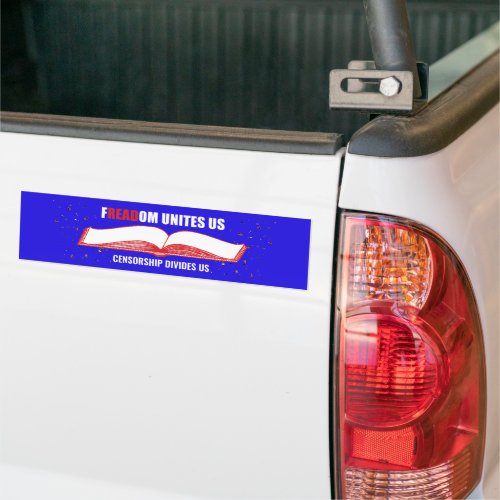 Anti Book Banning Blue Bumper Sticker