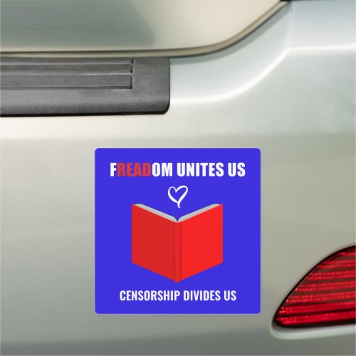 Anti Book Banning Logo Style Car Magnet