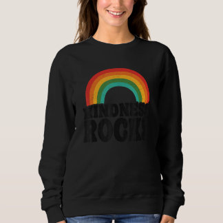 Anti Bullying Hippie Retro Teacher Rainbow Kindnes Sweatshirt