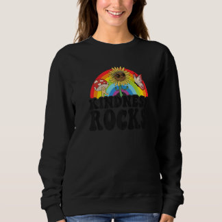 Anti Bullying Hippie Retro Teacher Rainbow Kindnes Sweatshirt
