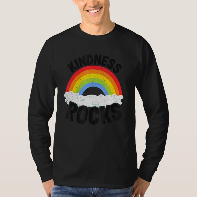 Anti Bullying Hippie Retro Teacher Rainbow Kindnes T-Shirt (Front)