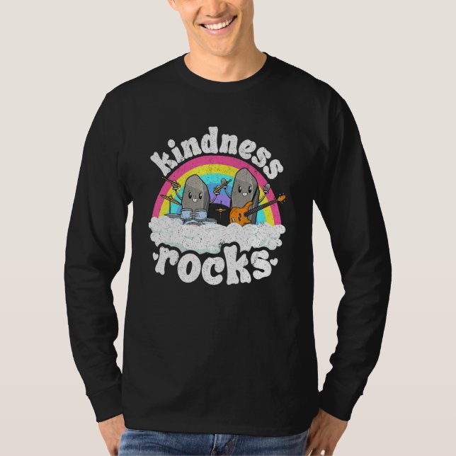 Anti Bullying Rainbow Hippie Music Teacher Kindnes T-Shirt (Front)