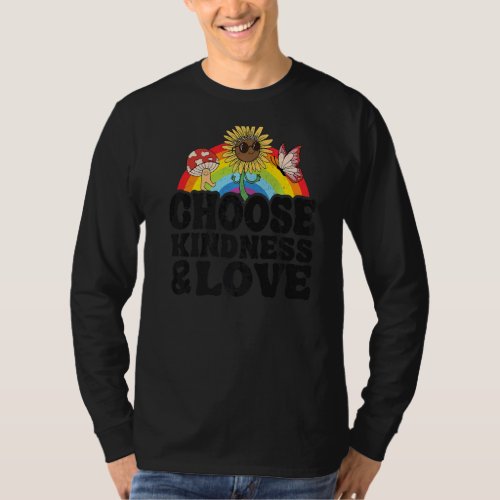 Anti Bullying Rainbow Peace Hippie Choose Kindness T_Shirt