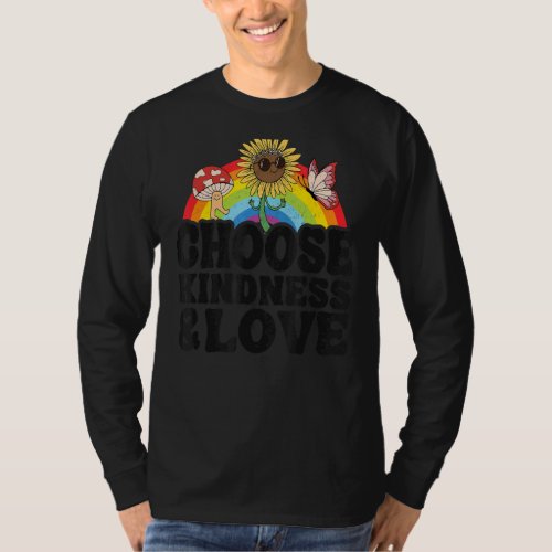 Anti Bullying Rainbow Peace Hippie Choose Kindness T_Shirt